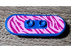 Part No: 42511pb18  Name: Minifigure, Utensil Skateboard Deck with Magenta and Bright Pink Tiger Stripes Pattern (Sticker) - Set 41058