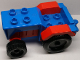 Part No: 4818c06  Name: Duplo Farm Tractor with Black Wheels, Red Engine and Fenders, and Blue Hitch