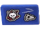 Part No: 4865pb108  Name: Panel 1 x 2 x 1 with White Wolf Head and Light Bluish Gray Cloud with Lightning Bolt Pattern (Sticker) - Set 70428