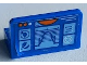 Part No: 4865pb112  Name: Panel 1 x 2 x 1 with Head-Up Display (HUD), City Mars Exploration Logo, Orange Buttons, Light Aqua Squares and Lines Pattern (Sticker) - Set 60227