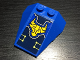 Part No: 48933pb026  Name: Wedge 4 x 4 Triple with Stud Notches with Yellow Nexo Knights Bull Head and Circuitry Pattern (Sticker) - Set 70322