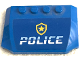 Part No: 52031pb196  Name: Wedge 4 x 6 x 2/3 Triple Curved with Bright Light Blue and White 'POLICE' and Gold Star Badge Logo Pattern (Sticker) - Set 60315