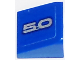 Part No: 54200pb075R  Name: Slope 30 1 x 1 x 2/3 with Silver '5.0' on Blue Background Pattern Model Right Side (Sticker) - Set 75871