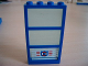 Part No: 6160c03pb01  Name: Window 1 x 4 x 6 with 3 Panes with Fixed Trans-Light Blue Glass with Coast Guard Logo Pattern (Sticker) - Set 6338