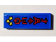 Part No: 63864pb100  Name: Tile 1 x 3 with Red Ninjago Logogram 'HOTEL' and 3 Yellow Stars on Blue Background Pattern (Sticker) - Set 70607