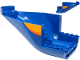 Part No: 67244pb001  Name: Aircraft Fuselage Aft Section Curved Bottom 8 x 16 with 2 Holes with Bright Light Orange and Orange Stripe Pattern on Both Sides (Stickers) - Set 60262