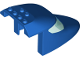 Part No: 69953pb02  Name: Aircraft Fuselage Forward Top Curved 6 x 10 x 4 with 2 Window Panes with Molded Trans-Light Blue Glass Pattern