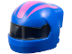 Part No: 7071pb16  Name: Minifigure, Headgear Helmet Formula 1 with Molded Trans-Black Visor and Printed Dark Pink Stripes Pattern