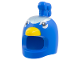 Part No: 7773pb01  Name: Minifigure, Headgear Head Cover, Costume Peacock with Metallic Blue Forehead, Yellow Beak, Black Eyes with White Markings Pattern