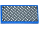 Part No: 87079pb0240  Name: Tile 2 x 4 with Silver and Dark Bluish Gray Tread Plate and 4 Rivets Pattern (Sticker) - Set 75918