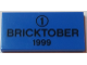 Part No: 87079pb0402  Name: Tile 2 x 4 with Black Number 1 in Circle and 'BRICKTOBER 1999' Pattern