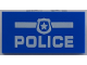 Part No: 87079pb0485  Name: Tile 2 x 4 with White 'POLICE' and Badge Pattern