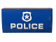 Part No: 88930pb128  Name: Slope, Curved 2 x 4 x 2/3 with Bottom Tubes with White 'POLICE' and Badge Pattern (Sticker) - Set 60172
