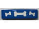 Part No: 93273pb230  Name: Slope, Curved 4 x 1 x 2/3 Double with White Bones Pattern (Sticker) - Set 40479