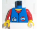 Part No: 973pb0264c01  Name: Torso Rescue Coast Guard Logo, Name Tag, Red Collar, Zipper Pattern / Red Arms / Yellow Hands