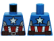 Part No: 973pb1749  Name: Torso Muscles Outline with White Star, Red and White Stripes and Brown Utility Belt Pattern