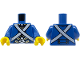 Part No: 973pb1926c01  Name: Torso Imperial Soldier Uniform Jacket with Dark Blue, Gold, and White Trim over Vest with Buttons, Crossbelts Pattern (Bluecoat) / Blue Arms / Yellow Hands