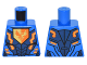 Part No: 973pb2239  Name: Torso Nexo Knights Armor with Orange and Gold Circuitry and Falcon on Pentagonal Shield Pattern