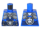 Part No: 973pb2648  Name: Torso Ninjago Dark Blue Straps, Silver Armor, Clasps and Lightning Emblem Pattern