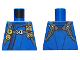 Part No: 973pb3614  Name: Torso Ninjago Robe with Dark Blue Hem and Dark Bluish Gray Harness Pattern