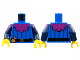 Part No: 973pb4561c01  Name: Torso Magenta Mantle, 5 Dark Blue Pinstripes, Black Belt with Pouch Pattern / Dark Blue Arms with Magenta Shoulder Stripes Pattern / Yellow Hands