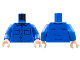 Part No: 973pb4772c01  Name: Torso Shirt Button Up with Collar, 2 Pockets Pattern / Blue Arms / Light Nougat Hands