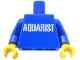 Part No: 973pb5906c01  Name: Torso with White 'AQUARIST' Pattern / Blue Arms / Yellow Hands