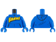 Part No: 973pb6135c01  Name: Torso Hoodie with Kangaroo Pocket and Yellow and Black Fabuland Logo Pattern / Blue Arms / Blue Hands