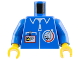 Part No: 973px112c01  Name: Torso Launch Command Logo, Zipper and ID Badge Pattern / Blue Arms / Yellow Hands