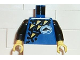 Part No: 973px97c01  Name: Torso Divers Dolphin Logo and Yellow Triangles Pattern / Black Arms / Yellow Hands