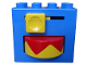 Part No: bb0977  Name: Duplo, Brick 2 x 4 x 3 with Yellow Handle and Yellow/Red Rotating Disk