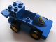 Part No: duploracer02a  Name: Duplo Car Formula One with Blue Base with Yellow Number 2 Pattern, 1 Stud in Cab