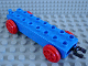 Part No: duptrain01  Name: Duplo, Train Base 2 x 8 with Red Train Wheels and Movable Hook