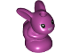 Part No: 18852pb02  Name: Bunny / Rabbit, Friends, Baby, Sitting with Black Eyes and Metallic Pink Nose Pattern