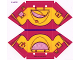 Part No: 25651  Name: Plastic Tent with Dark Purple Ridge Line and Bright Light Orange Friends Flap and Butterfly Pattern