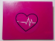 Part No: 4515pb055  Name: Slope 10 6 x 8 with Magenta Circle, Black Heart Outline and White ECG Heart Monitor Pattern (Sticker) - Set 41318
