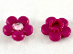 Part No: 45453c01  Name: Clikits, Icon Flower 5 Petals 2 x 2 Small with Pin, Frosted with Glued Trans-Clear Center Faceted Gem