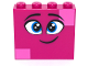 Part No: 49311pb003  Name: Brick 1 x 4 x 3 with Twinkling Dark Azure Eyes, Eyebrows, Smile and Dark Pink Squares on Two Corners Pattern (Queen Watevra Wa'Nabi Face)