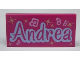 Part No: 87079pb0050  Name: Tile 2 x 4 with 'Andrea' and Music Notes Pattern