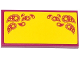 Part No: 87079pb0180  Name: Tile 2 x 4 with Magenta Paisley Shooting Stars on Yellow Background Pattern (Sticker) - Set 41034