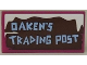 Part No: 87079pb0259  Name: Tile 2 x 4 with 'OAKEN'S TRADING POST' Pattern (Sticker) - Set 41066