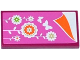 Part No: 87079pb0264  Name: Tile 2 x 4 with Pink Blanket with Flowers and Butterflies and Orange Sheet Pattern (Sticker) - Set 41108