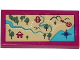 Part No: 87079pb0296  Name: Tile 2 x 4 with Map with Mountains, River, Trees, Hut, Raft and Arrow Pattern (Sticker) - Set 41122