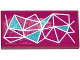 Part No: 87079pb0299  Name: Tile 2 x 4 with White, Magenta and Medium Azure Triangles Geometric Pattern (Sticker) - Set 41135