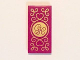 Part No: 87079pb0308  Name: Tile 2 x 4 with Gold 'GH', Hearts and Swirls on Transparent Background Pattern (Sticker) - Set 41101