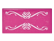 Part No: 87079pb0332  Name: Tile 2 x 4 with White Elves Scrollwork on Transparent Background Pattern (Sticker) - Set 41178
