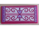 Part No: 87079pb0986  Name: Tile 2 x 4 with Floor Mat with Medium Lavender Edges and Hearts, Swirls and Lines on White Background Pattern (Sticker) - Set 41323