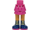 Part No: 92250c00pb27  Name: Mini Doll Hips and Skirt Layered, Medium Nougat Legs and Dark Blue Boots with Magenta Soles and Gold Filigree Pattern - Thick Hinge