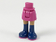 Part No: 92252c00pb024  Name: Mini Doll Hips and Skirt, Medium Nougat Legs and Long Dark Blue Boots with Magenta Soles Pattern - Thick Hinge