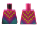 Part No: 973pb4803  Name: Torso Pixelated Lime and Dark Purple Triangle Scarf / Poncho over Dark Turquoise Shirt Pattern